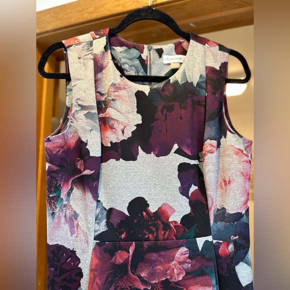Calvin Klein Floral Fit & Flare Midi Dress Size 10 - Picture 5 of 10